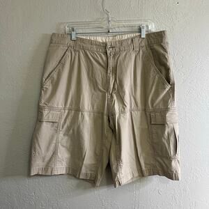 Vintage OP Ocean Pacific Shorts Men’s Sz 36 Tan Cargo Pockets Baggy Y2K